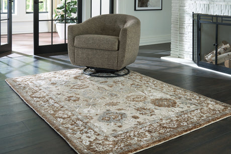 Ainswick Brown/Beige/Gray Memory Foam Medium Rug by Ashley at Eve Furniture