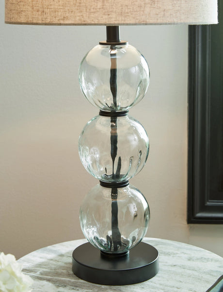 Airbal Clear/Black Table Lamp by Ashley at Eve Furniture