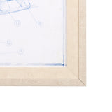 Airplane Mechanical Sketch I by Ethan Harper a Hand Embellished Textured Framed Art Print by Mercana at Eve Furniture