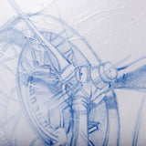 Airplane Mechanical Sketch I by Ethan Harper a Hand Embellished Textured Framed Art Print by Mercana at Eve Furniture