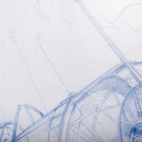 Airplane Mechanical Sketch I by Ethan Harper a Hand Embellished Textured Framed Art Print by Mercana at Eve Furniture