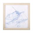 Airplane Mechanical Sketch I by Ethan Harper a Hand Embellished Textured Framed Art Print by Mercana at Eve Furniture