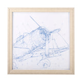 Airplane Mechanical Sketch I by Ethan Harper a Hand Embellished Textured Framed Art Print by Mercana at Eve Furniture