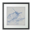 Airplane Mechanical Sketch I by Ethan Harper Hand Embellished Framed Art Print Matted under Glass by Mercana at Eve Furniture