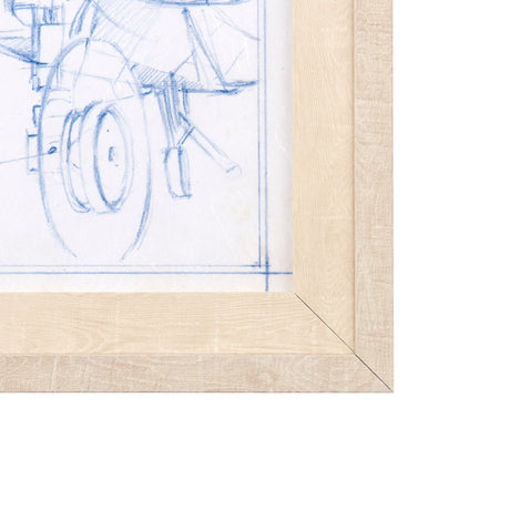 Airplane Mechanical Sketch II by Ethan Harper a Hand Embellished Textured Framed Art Print by Mercana at Eve Furniture