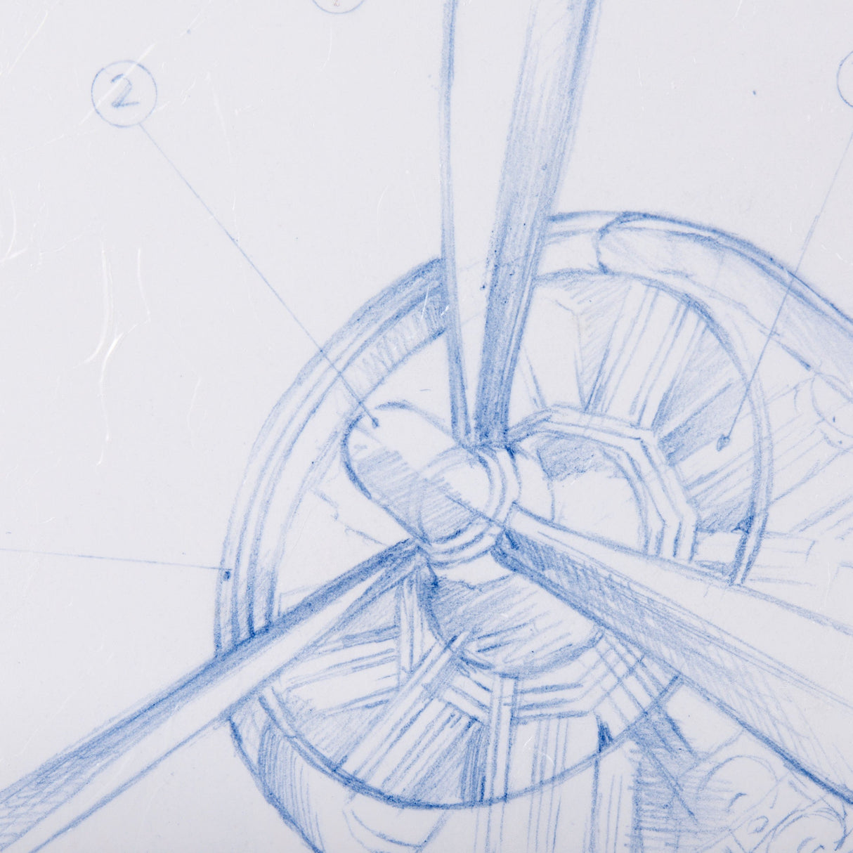 Airplane Mechanical Sketch II by Ethan Harper a Hand Embellished Textured Framed Art Print by Mercana at Eve Furniture