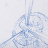 Airplane Mechanical Sketch II by Ethan Harper a Hand Embellished Textured Framed Art Print by Mercana at Eve Furniture