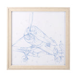 Airplane Mechanical Sketch II by Ethan Harper a Hand Embellished Textured Framed Art Print by Mercana at Eve Furniture