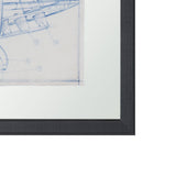 Airplane Mechanical Sketch II by Ethan Harper Hand Embellished Framed Art Print Matted under Glass by Mercana at Eve Furniture