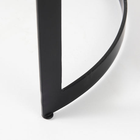 Aisley (Set of 2) Light Brown Wood W/ Black Metal Base Round Nesting Side Tables by Mercana at Eve Furniture