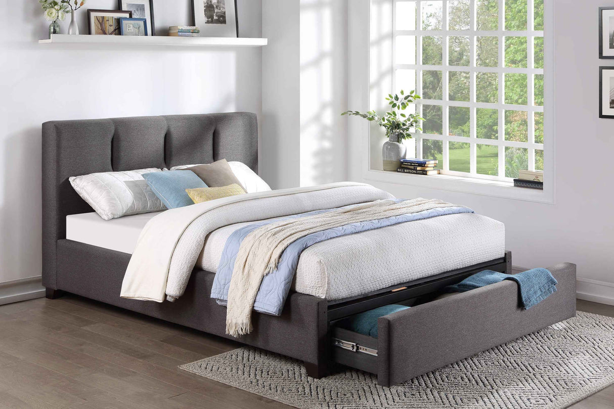 Aitana Graphite Full Platform Bed with Storage Footboard