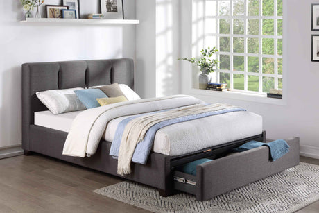 Aitana Graphite Full Platform Bed with Storage Footboard by Homelegance at Eve Furniture