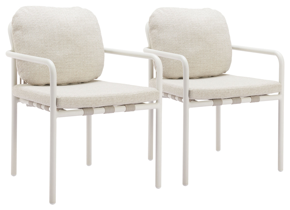 Aite Beige Outdoor Dining Chair (Set of 2) by Zuomod at Eve Furniture