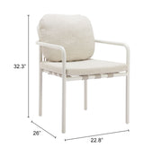 Aite Beige Outdoor Dining Chair (Set of 2) by Zuomod at Eve Furniture