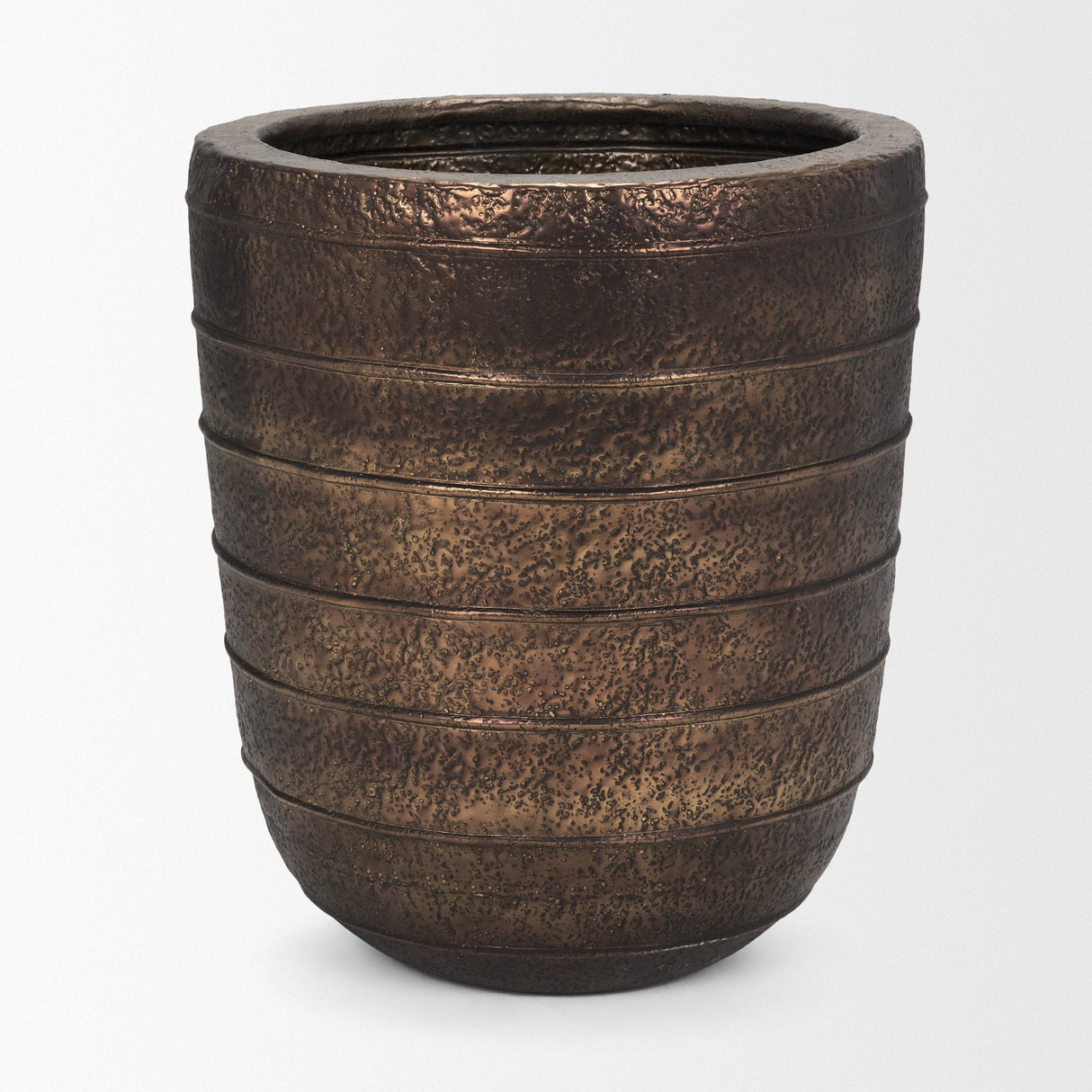 Aivana Extra Large Antiqued Gold Metal Floor Vase by Mercana at Eve Furniture