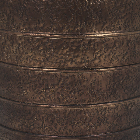 Aivana Extra Large Antiqued Gold Metal Floor Vase by Mercana at Eve Furniture