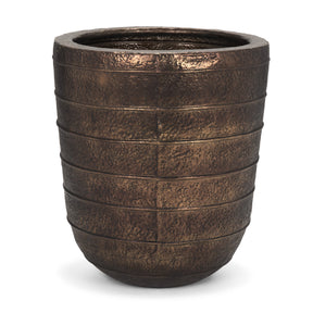 Aivana Extra Large Antiqued Gold Metal Floor Vase by Mercana at Eve Furniture