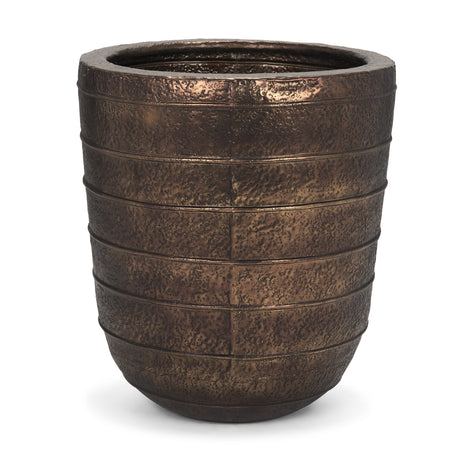 Aivana Extra Large Antiqued Gold Metal Floor Vase by Mercana at Eve Furniture