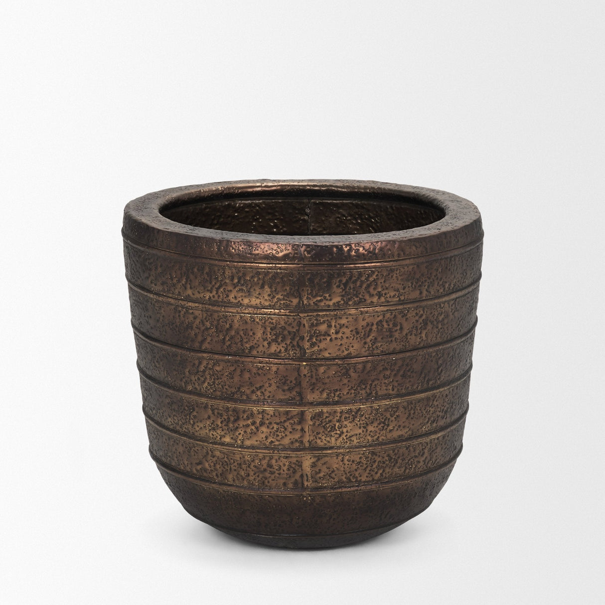 Aivana Large Antiqued Gold Metal Floor Vase by Mercana at Eve Furniture