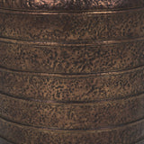 Aivana Large Antiqued Gold Metal Floor Vase by Mercana at Eve Furniture