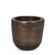 Aivana Large Antiqued Gold Metal Floor Vase by Mercana at Eve Furniture