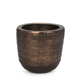 Aivana Large Antiqued Gold Metal Floor Vase by Mercana at Eve Furniture