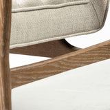 Ajax II Cream Fabric W/ Brown Wooden Frame Accent Chair by Mercana at Eve Furniture
