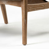 Ajax II Cream Fabric W/ Brown Wooden Frame Accent Chair by Mercana at Eve Furniture