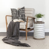 Ajax II Cream Fabric W/ Brown Wooden Frame Accent Chair by Mercana at Eve Furniture
