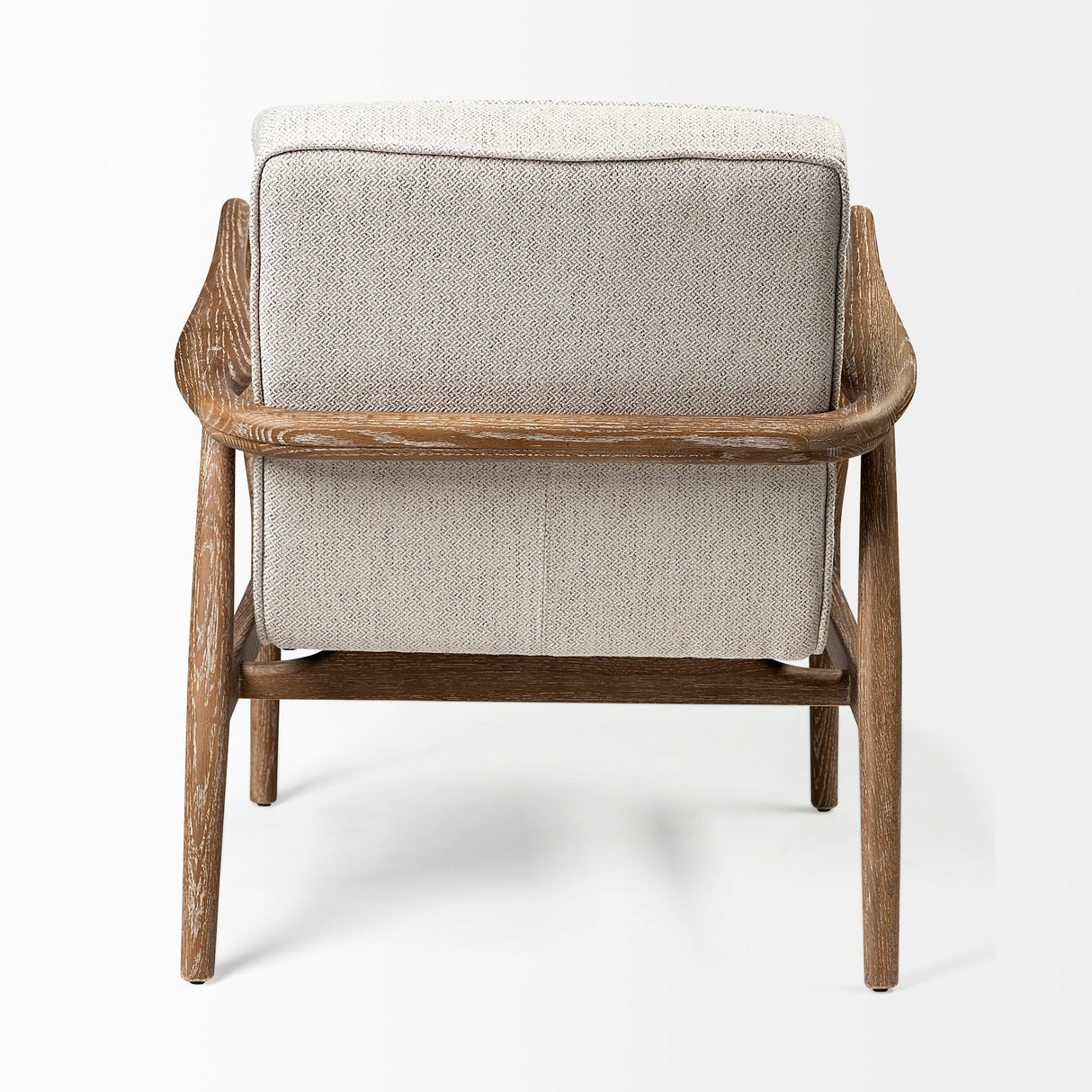 Ajax II Cream Fabric W/ Brown Wooden Frame Accent Chair by Mercana at Eve Furniture