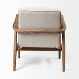 Ajax II Cream Fabric W/ Brown Wooden Frame Accent Chair by Mercana at Eve Furniture