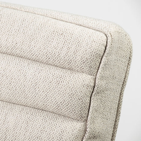 Ajax II Cream Fabric W/ Brown Wooden Frame Accent Chair by Mercana at Eve Furniture