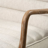 Ajax II Cream Fabric W/ Brown Wooden Frame Accent Chair by Mercana at Eve Furniture