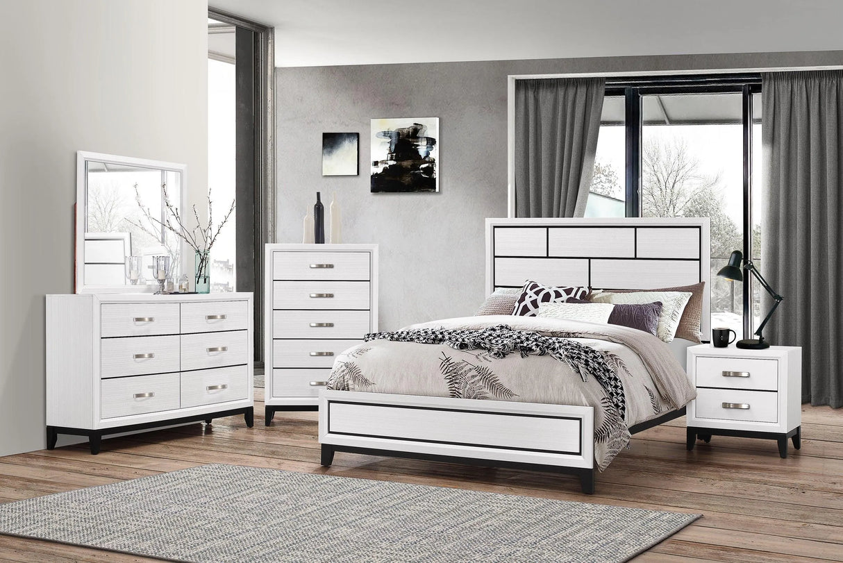 Akerson Chalk King Panel Bed by Crown Mark at Eve Furniture