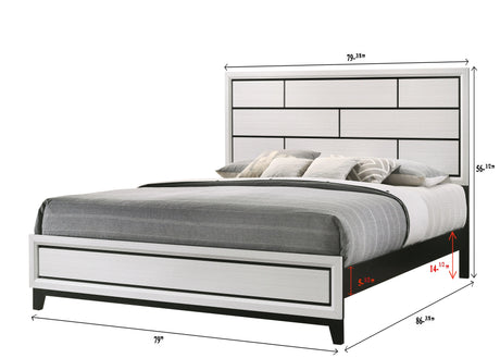 Akerson Chalk King Panel Bed by Crown Mark at Eve Furniture