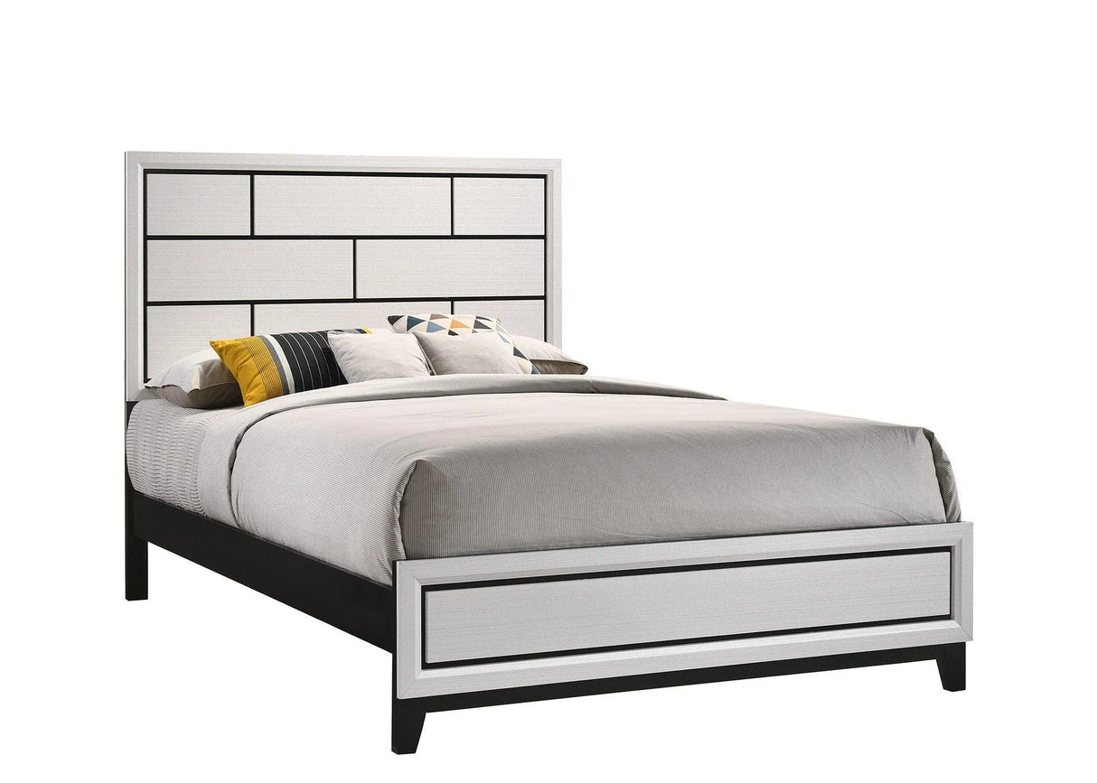Akerson Chalk Queen Panel Bed by Crown Mark at Eve Furniture