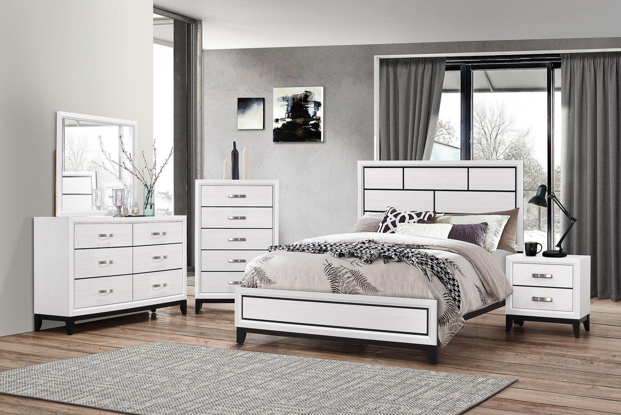 Akerson Chalk Twin Panel Bed by Crown Mark at Eve Furniture