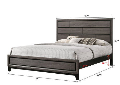 Akerson Gray King Panel Bed by Crown Mark at Eve Furniture