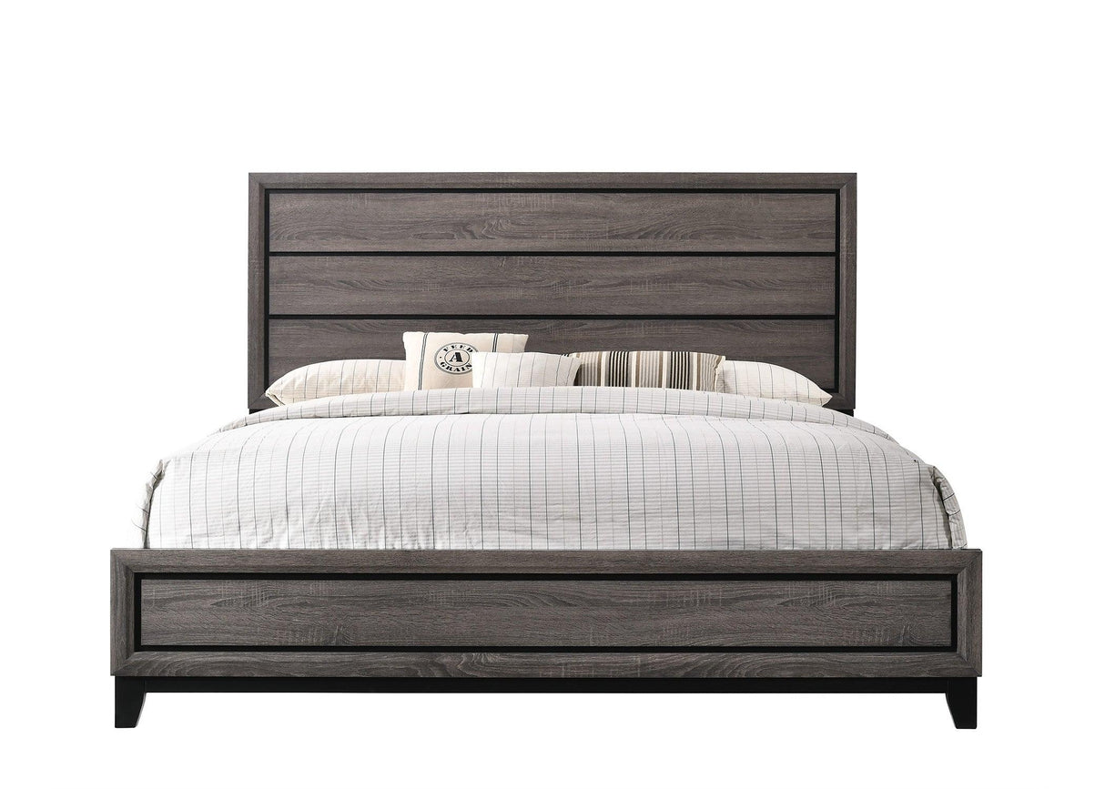 Akerson Gray King Panel Bed by Crown Mark at Eve Furniture