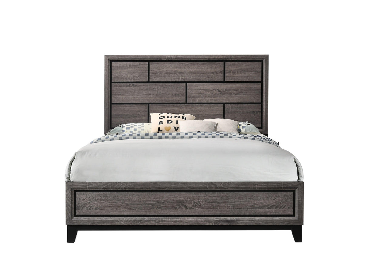Akerson Gray Queen Panel Bed by Crown Mark at Eve Furniture