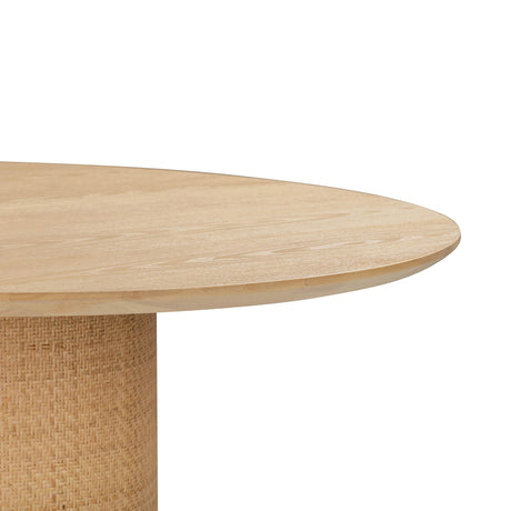 Akiba Natural Ash & Rattan 47" Round Dining Table by TOV Furniture at Eve Furniture