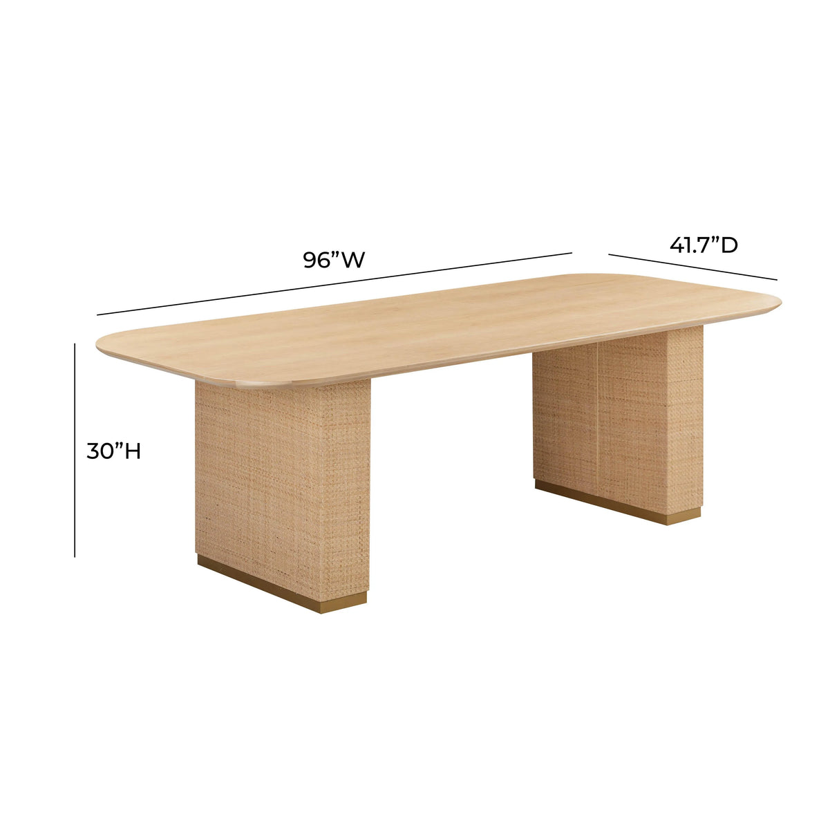 Akiba Natural Ash & Rattan 96" Rectangular Dining Table by TOV Furniture at Eve Furniture