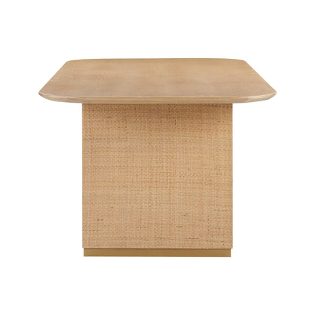 Akiba Natural Ash & Rattan 96" Rectangular Dining Table by TOV Furniture at Eve Furniture