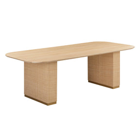 Akiba Natural Ash & Rattan 96" Rectangular Dining Table by TOV Furniture at Eve Furniture