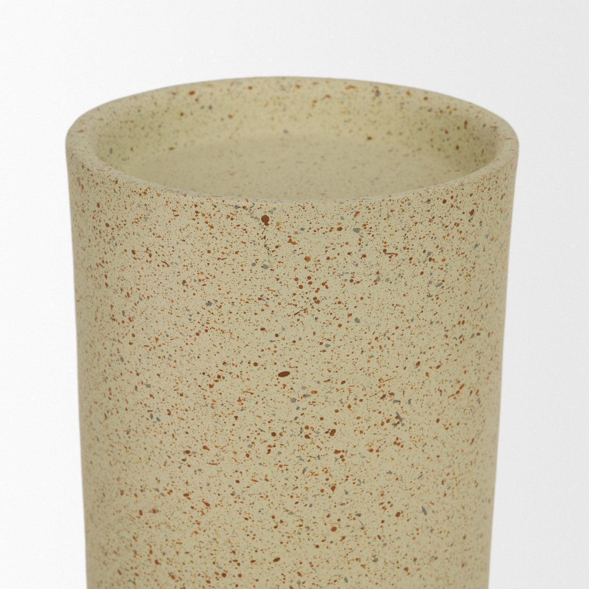 Akira Large Textured Beige Metal Pillar Candle Holder by Mercana at Eve Furniture