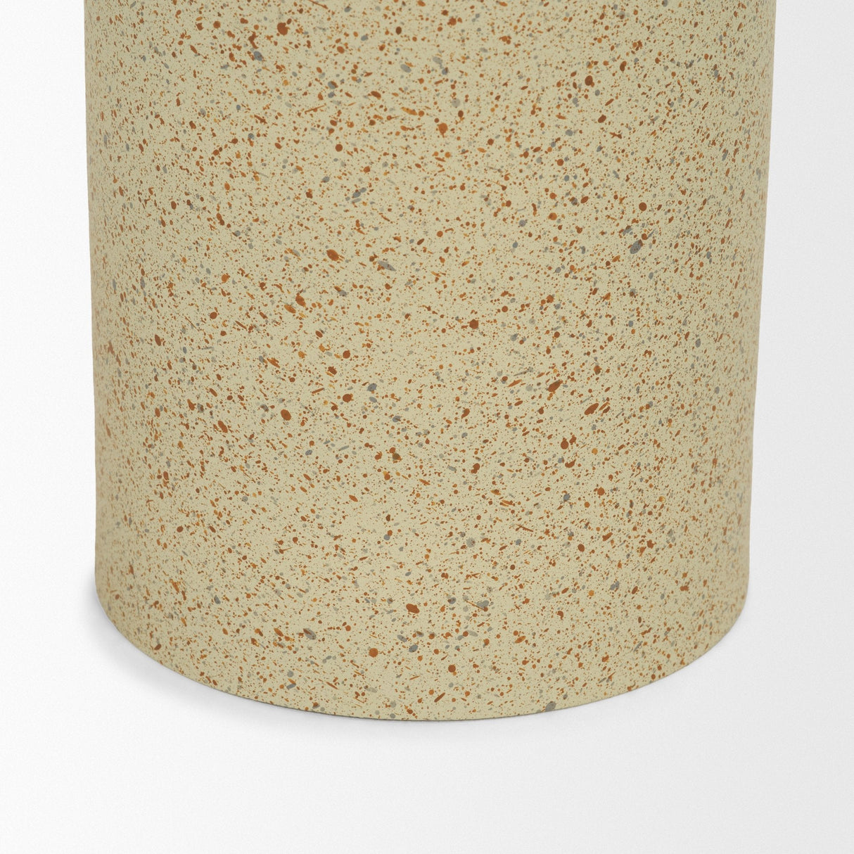 Akira Large Textured Beige Metal Pillar Candle Holder by Mercana at Eve Furniture