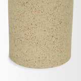 Akira Large Textured Beige Metal Pillar Candle Holder by Mercana at Eve Furniture