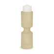 Akira Large Textured Beige Metal Pillar Candle Holder by Mercana at Eve Furniture