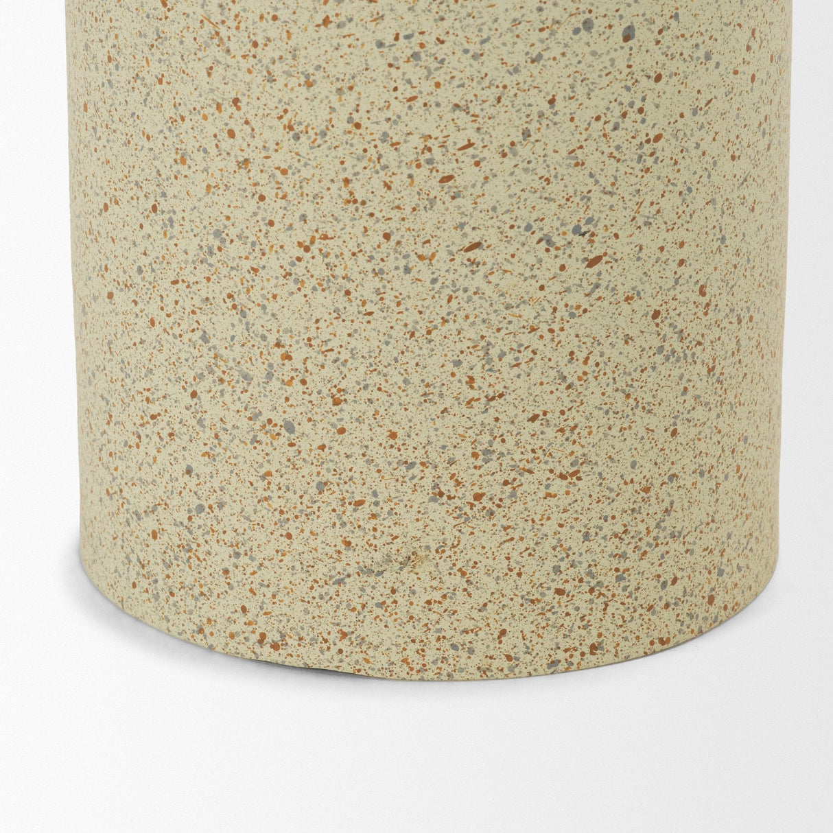 Akira Small Textured Beige Metal Pillar Candle Holder by Mercana at Eve Furniture