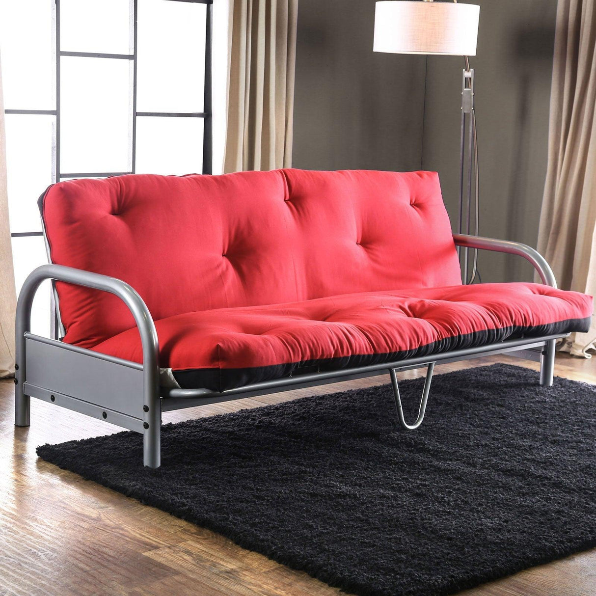 Aksel Black/Red Futon Mattress by Furniture of America at Eve Furniture